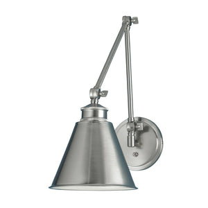 Atlas Aidan 18.5'' High 1-Light Swingarm Sconce - Stylish Adjustable Lighting for Home and Office Spaces Brushed Nickel WL11002-NK