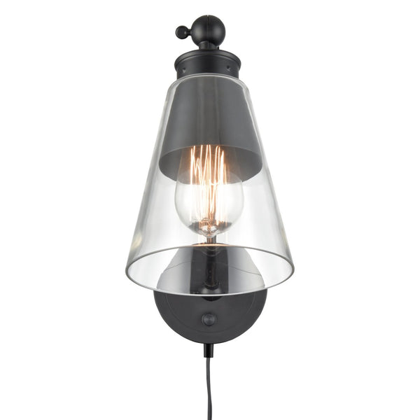 Atlas Albany 1-Light Swingarm Sconce - Matte Black with Adjustable Shade for Stylish Directional Lighting WL11003-BK