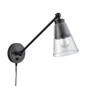 Atlas Albany 1-Light Swingarm Sconce - Matte Black with Adjustable Shade for Stylish Directional Lighting WL11003-BK