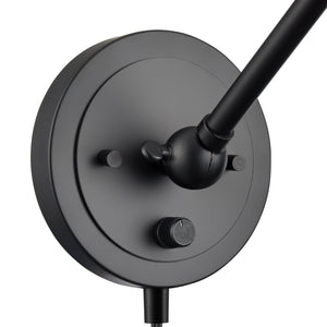 Atlas Albany 1-Light Swingarm Sconce - Matte Black with Adjustable Shade for Stylish Directional Lighting WL11003-BK