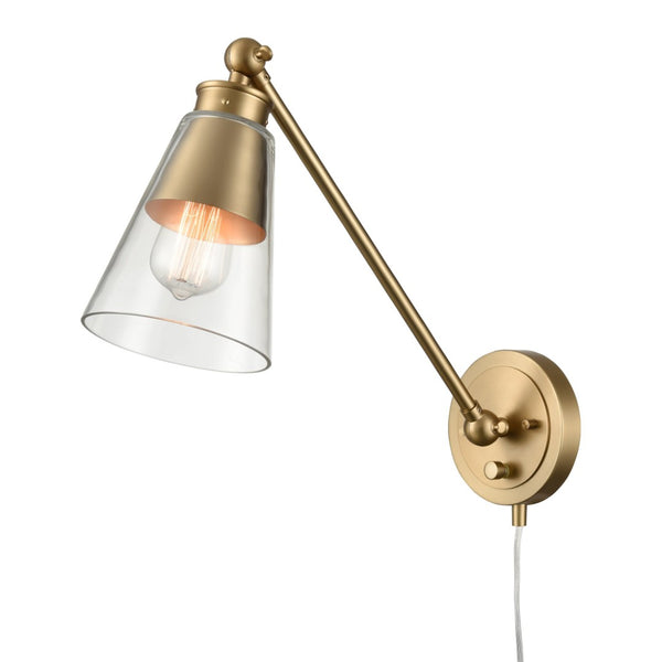 Atlas Albany Adjustable 1-Light Swingarm Sconce - Modern Brushed Gold Design for Sophisticated Spaces WL11003-GD