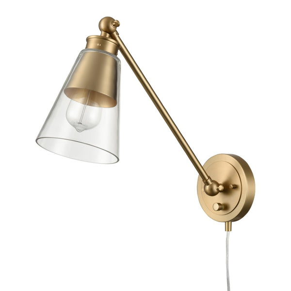 Atlas Albany Adjustable 1-Light Swingarm Sconce - Modern Brushed Gold Design for Sophisticated Spaces WL11003-GD
