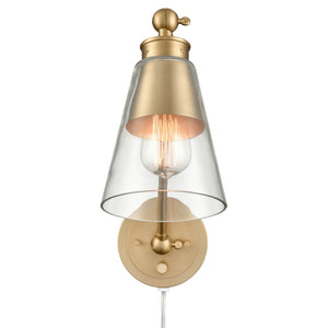 Atlas Albany Adjustable 1-Light Swingarm Sconce - Modern Brushed Gold Design for Sophisticated Spaces WL11003-GD