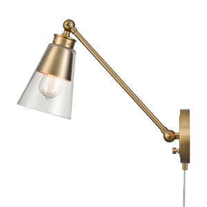 Atlas Albany Adjustable 1-Light Swingarm Sconce - Modern Brushed Gold Design for Sophisticated Spaces WL11003-GD