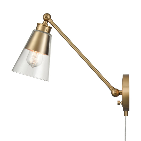 Atlas Albany Adjustable 1-Light Swingarm Sconce - Modern Brushed Gold Design for Sophisticated Spaces WL11003-GD