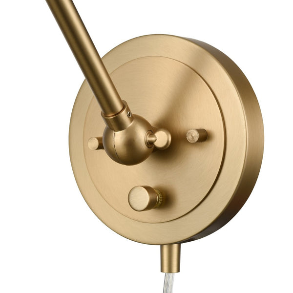 Atlas Albany Adjustable 1-Light Swingarm Sconce - Modern Brushed Gold Design for Sophisticated Spaces WL11003-GD