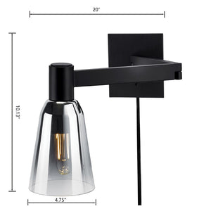 Atlas Audrey 10" Adjustable Swingarm Sconce - Versatile Lighting for Modern and Transitional Spaces Matte Black WL11004-BK