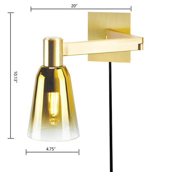 Atlas Audrey 10" Adjustable Swingarm Sconce - Versatile Lighting for Modern and Transitional Spaces Satin Brass WL11004-BS