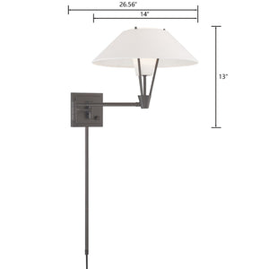 Atlas Cody 13-Inch High Swingarm Sconce - Modern Design for Versatile Ambient and Task Lighting Solutions Oil Rubbed Bronze WL11005-BZ