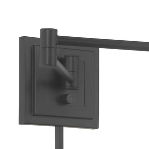 Atlas Dillon 6.75'' High 1-Light Swingarm Sconce - Modern Versatility with Classic Glass Diffuser Design Matte Black WL11006-BK