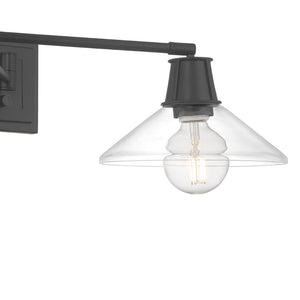 Atlas Dillon 6.75'' High 1-Light Swingarm Sconce - Modern Versatility with Classic Glass Diffuser Design Matte Black WL11006-BK