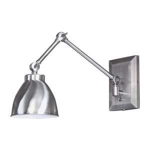 Atlas Maggie 6.75'' High 1-Light Swingarm Sconce - Vintage-Inspired Adjustable Lighting for Any Space Pewter WL11007-SV