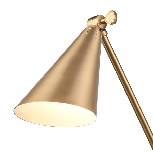 Atlas Whitmire Midcentury-Inspired 1-Light Wall Sconce with Adjustable Shade for Stylish Interior Lighting Brushed Gold 4.75'' WL11009-GD