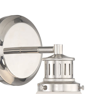 Atlas Alden 1-Light Wall Sconce - Timeless Transitional Design with Flared Glass Shade for Stylish Interiors Polished Nickel Matte Opal WL11011-NK