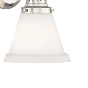 Atlas Alden 1-Light Wall Sconce - Timeless Transitional Design with Flared Glass Shade for Stylish Interiors Polished Nickel Matte Opal WL11011-NK