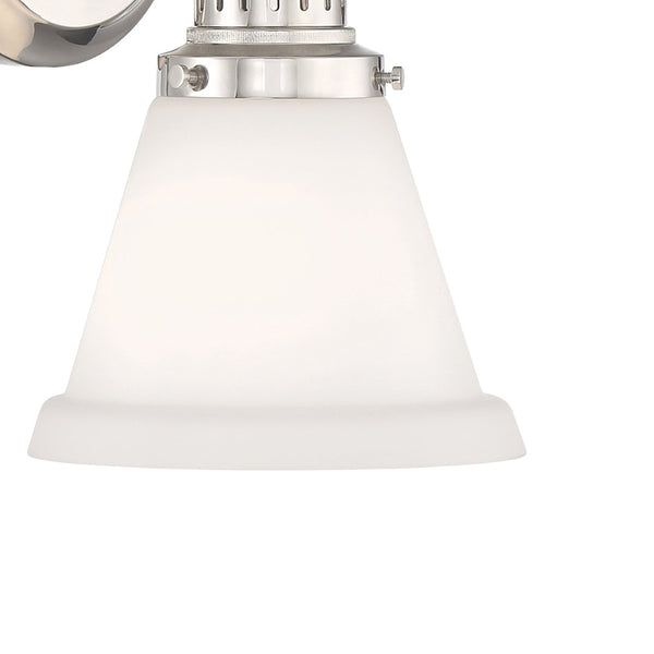 Atlas Alden 1-Light Wall Sconce - Timeless Transitional Design with Flared Glass Shade for Stylish Interiors Polished Nickel Matte Opal WL11011-NK