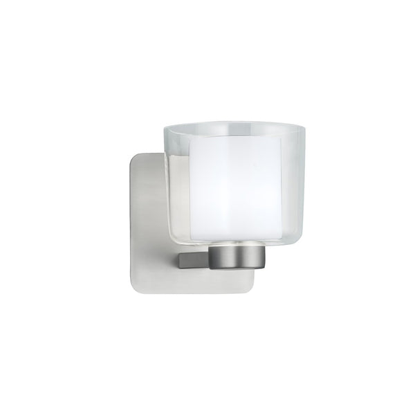 Atlas Alexus 1-Light Wall Sconce in Brushed Nickel - Modern Transitional Design with Two-Tone Glass Shades WL11013-NK