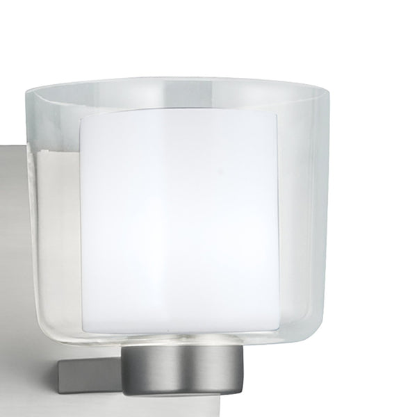 Atlas Alexus 1-Light Wall Sconce in Brushed Nickel - Modern Transitional Design with Two-Tone Glass Shades WL11013-NK