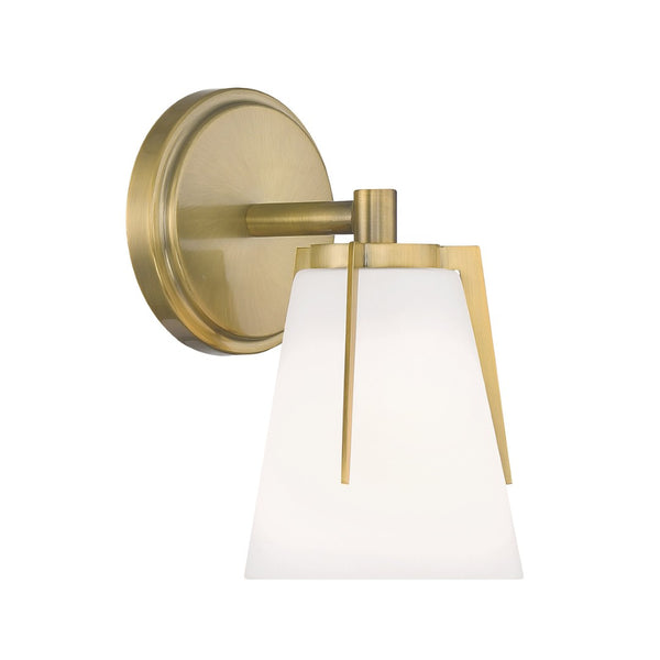Atlas Allure 9'' High 1-Light Sconce - Art Deco Elegance for Warm Ambiance in Hallways and Bedrooms Antique Brass WL11014-BS