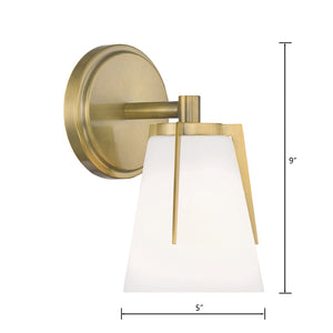 Atlas Allure 9'' High 1-Light Sconce - Art Deco Elegance for Warm Ambiance in Hallways and Bedrooms Antique Brass WL11014-BS