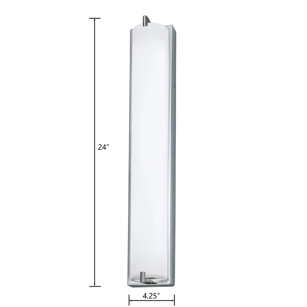 Atlas Alto 24'' High Integrated LED Sconce - Polished Chrome for Modern Hallways, Bathrooms & Living Spaces WL11016-CH