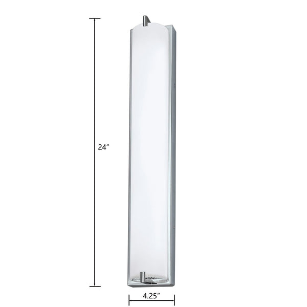 Atlas Alto 24'' High Integrated LED Sconce - Polished Chrome for Modern Hallways, Bathrooms & Living Spaces WL11016-CH