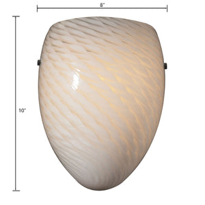 Atlas Arco Baleno 10" High Hand-Blown Glass Sconce - Artisan Satin Nickel Lighting for Elegant Spaces WL11018-NK