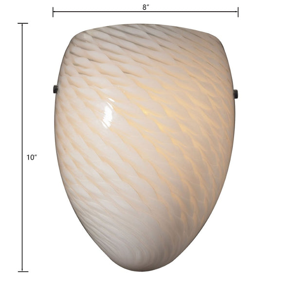 Atlas Arco Baleno 10" High Hand-Blown Glass Sconce - Artisan Satin Nickel Lighting for Elegant Spaces WL11018-NK
