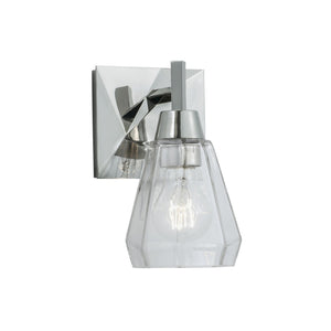 Atlas Arctic 8.5'' Modern 1-Light Sconce with Faceted Glass for Contemporary Indoor Accent Lighting Polished Nickel WL11019-NK