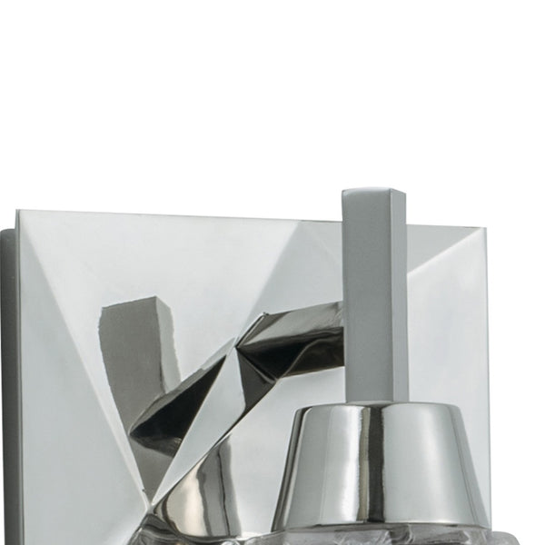 Atlas Arctic 8.5'' Modern 1-Light Sconce with Faceted Glass for Contemporary Indoor Accent Lighting Polished Nickel WL11019-NK