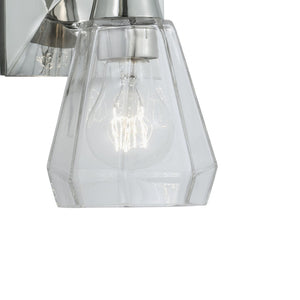 Atlas Arctic 8.5'' Modern 1-Light Sconce with Faceted Glass for Contemporary Indoor Accent Lighting Polished Nickel WL11019-NK