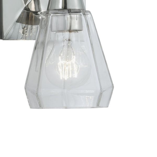 Atlas Arctic 8.5'' Modern 1-Light Sconce with Faceted Glass for Contemporary Indoor Accent Lighting Polished Nickel WL11019-NK