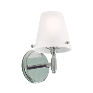 Atlas Arlington 10.5'' High Polished Nickel 1-Light Sconce - Elegant Glass Shade for Versatile Decor WL11020-NK