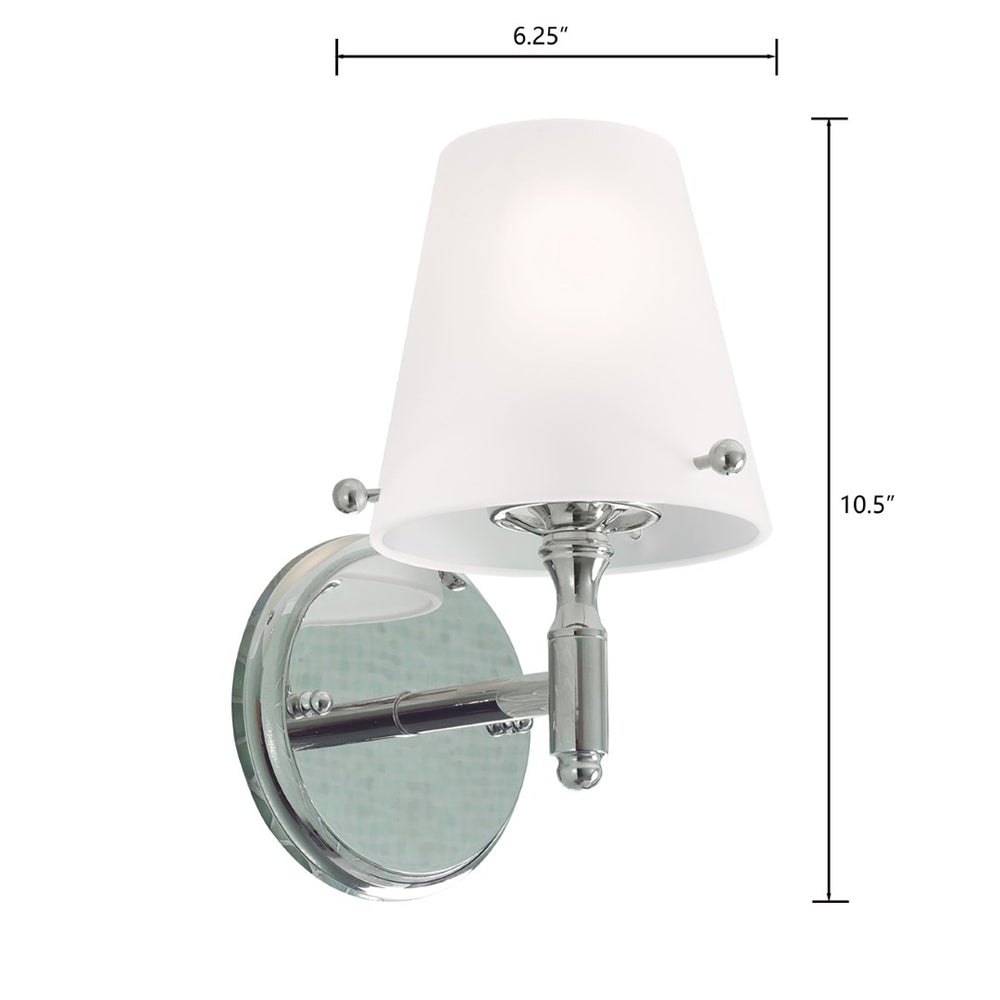 Atlas Arlington 10.5'' High Polished Nickel 1-Light Sconce - Elegant Glass Shade for Versatile Decor WL11020-NK