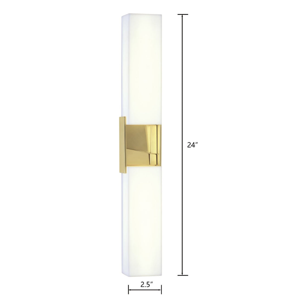 Atlas Artemis 24'' Integrated LED Sconce - Elegant Satin Brass, Minimalist Design for Modern Interiors WL11022-BS