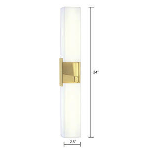 Atlas Artemis 24'' Integrated LED Sconce - Elegant Satin Brass, Minimalist Design for Modern Interiors WL11022-BS