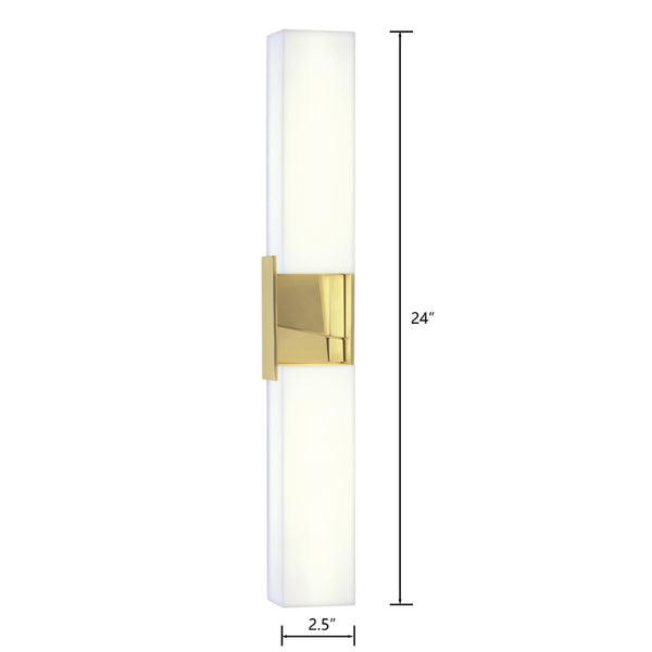 Atlas Artemis 24'' Integrated LED Sconce - Elegant Satin Brass, Minimalist Design for Modern Interiors WL11022-BS