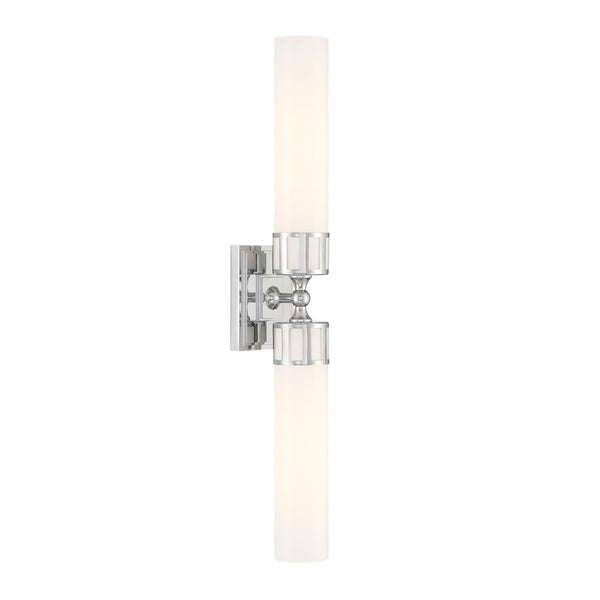 Atlas Astor 24.5'' Wide Elegant Two-Light Wall Sconce for Hallways and Bathrooms - Modern Transitional Design Chrome WL11024-CH