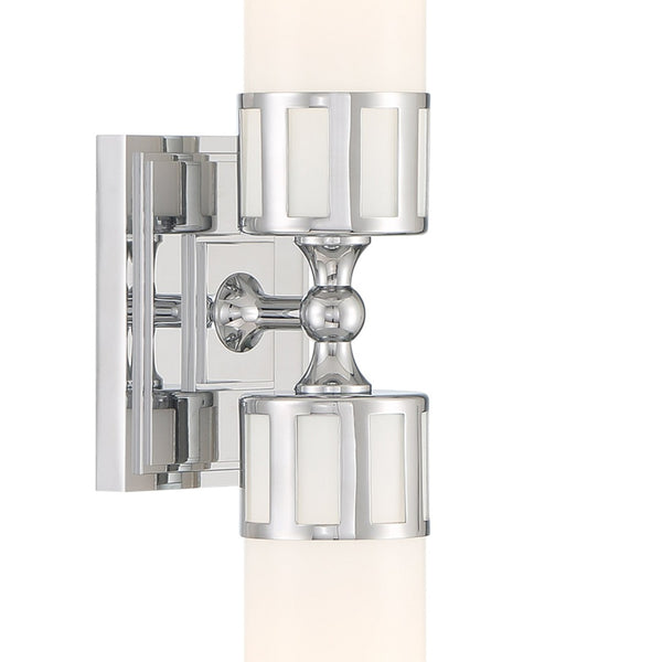 Atlas Astor 24.5'' Wide Elegant Two-Light Wall Sconce for Hallways and Bathrooms - Modern Transitional Design Chrome WL11024-CH