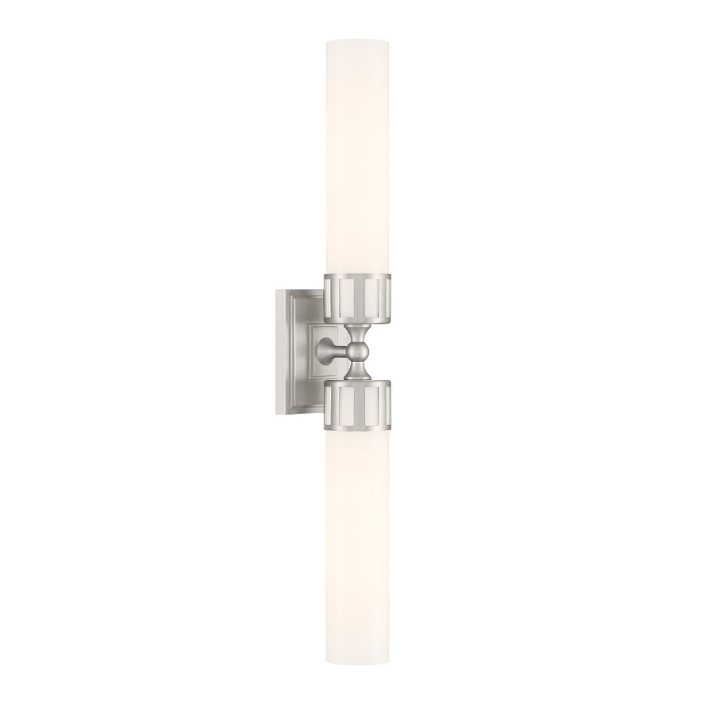 Atlas Astor 24.5'' Wide Elegant Two-Light Wall Sconce for Hallways and Bathrooms - Modern Transitional Design Brushed Nickel WL11024-NK