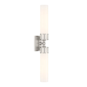 Atlas Astor 24.5'' Wide Elegant Two-Light Wall Sconce for Hallways and Bathrooms - Modern Transitional Design Brushed Nickel WL11024-NK