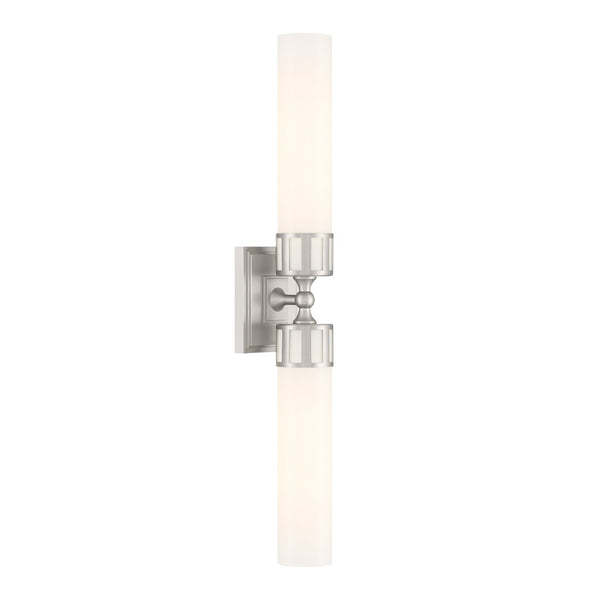 Atlas Astor 24.5'' Wide Elegant Two-Light Wall Sconce for Hallways and Bathrooms - Modern Transitional Design Brushed Nickel WL11024-NK