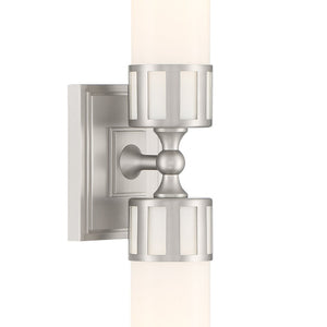 Atlas Astor 24.5'' Wide Elegant Two-Light Wall Sconce for Hallways and Bathrooms - Modern Transitional Design Brushed Nickel WL11024-NK