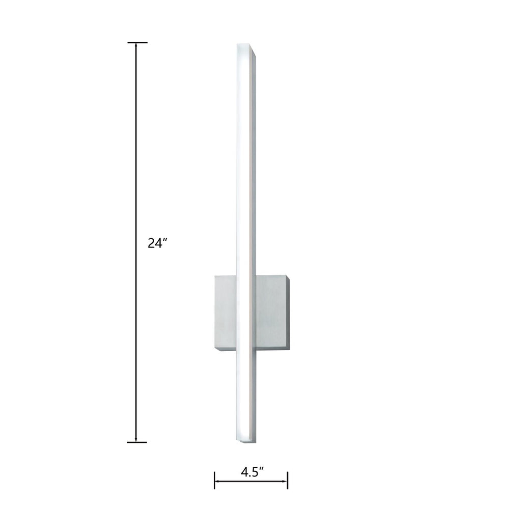 Atlas Ava 24'' High Integrated LED Sconce - Modern Brushed Aluminum, Flexible Mounting for Elegant Spaces WL11026-SV