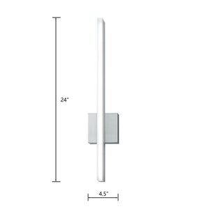 Atlas Ava 24'' High Integrated LED Sconce - Modern Brushed Aluminum, Flexible Mounting for Elegant Spaces WL11026-SV