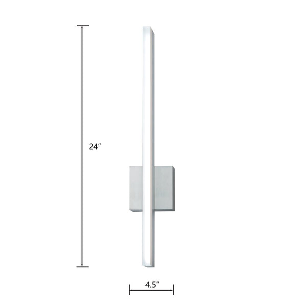 Atlas Ava 24'' High Integrated LED Sconce - Modern Brushed Aluminum, Flexible Mounting for Elegant Spaces WL11026-SV
