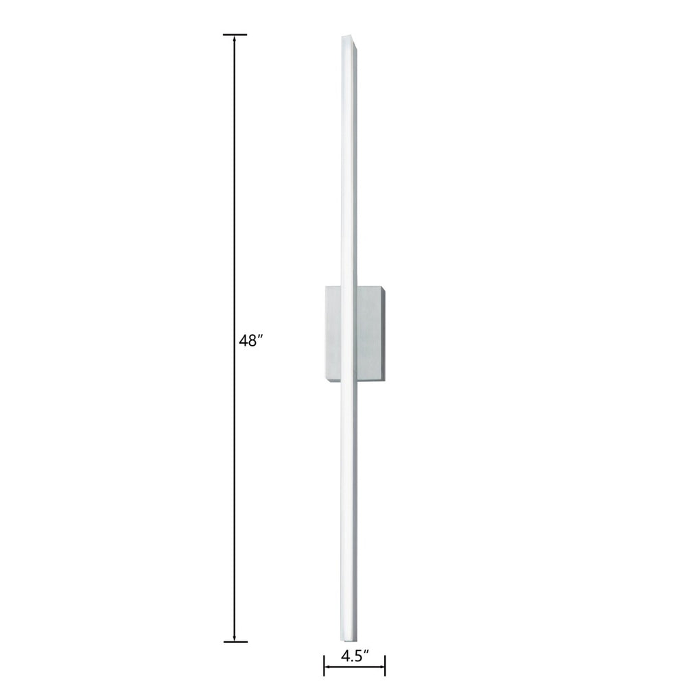 Atlas Ava 48'' High Integrated LED Sconce - Modern Brushed Aluminum Lighting for Contemporary Spaces WL11028-SV