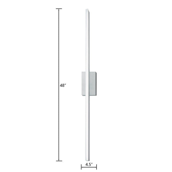 Atlas Ava 48'' High Integrated LED Sconce - Modern Brushed Aluminum Lighting for Contemporary Spaces WL11028-SV