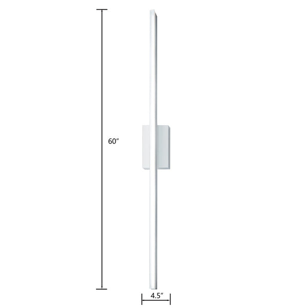 Atlas Ava 60'' High Integrated LED Sconce - Modern Gloss White Design for Versatile Indoor Lighting Solutions WL11029-WH