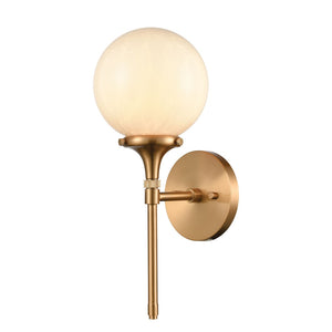 Atlas Beverly Hills 15" High 1-Light Sconce - Retro-Chic Satin Brass Globe for Elegant Interior Lighting WL11031-BS